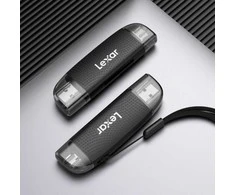 „Lexar“ kortelių skaitytuvas su dviem lizdais USB-A/C (LRW310X) Palaiko „Micro SD“ ir SD korteles (USB 3.1)