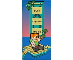 Minecraft Build vonios rankšluostis, paplūdimio rankšluostis 70x140cm