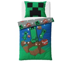Minecraft Creeper Explode patalynės užvalkalas 140√π200cm, 80√π80cm