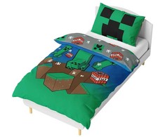 Minecraft Creeper Explode patalynės užvalkalas 140√π200cm, 80√π80cm