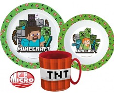 „Minecraft“ indų rinkinys, mikroplastikas su puodeliu, 350 ml