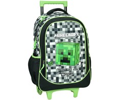 Minecraft pilkas akmeninis riedamas mokyklinis krepšys 46 cm