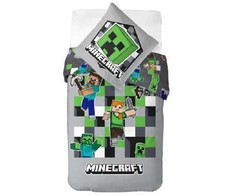 Minecraft pilkas patalynės komplektas 135–200 cm, 80–80 cm