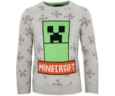 Minecraft pilkas vaikiškas megztinis 10 metų