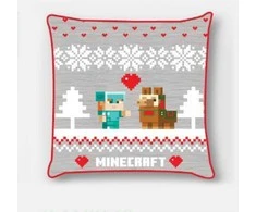 „Minecraft“ šventinis kalėdinis dekoratyvinis pagalvės užvalkalas 40x40 cm aksomas