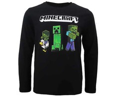 Minecraft Tamsūs vaikiški ilgomis rankovėmis marškinėliai, 11 metų