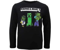 Minecraft Tamsūs vaikiški ilgomis rankovėmis marškinėliai, 8-12 metų