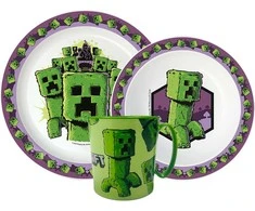 „Minecraft The Movie“ vakarienės rinkinys, mikroplastiko, su 390 ml puodeliu