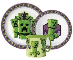 „Minecraft The Movie“ vakarienės rinkinys, mikroplastiko rinkinys su puodeliu, 265 ml