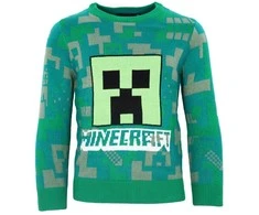 Minecraft Žalias vaikiškas megztinis 9 metai