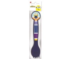 Minions dryžuotas plastikinių stalo įrankių rinkinys - 2 dalys
