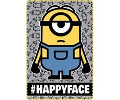 Minions Happy Face poliarinė antklodė 100x150 cm
