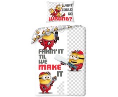 „Minions Make It“ patalynės komplektas 140–200 cm, 70–90 cm mikropluošto