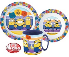 Minions pietų rinkinys, mikroplastiko rinkinys su puodeliu 350 ml