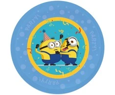 Minions The Rise of Gru mikro aukščiausios kokybės plastikinių lėkščių rinkinys, 4 vnt., 21 cm