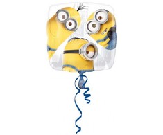 AMSCAN Kvadratinis geltonos spalvos folijos balionas Minions su heliu