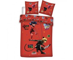 „Miraculous Ladybug Battle“ patalynės komplektas 140–200 cm, 63–63 cm mikropluošto