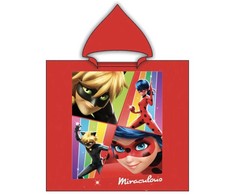 „Miraculous Ladybug“ paplūdimio rankšluostis-pončas, 55x110 cm