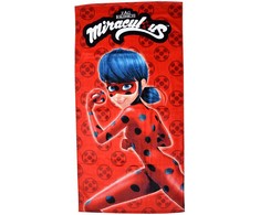 „Miraculous Ladybug“ raudonas vonios rankšluostis, paplūdimio rankšluostis 70x140cm