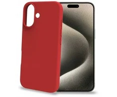 Dėklas Celly Cromo Soft rubber case iPhone 16 Röd