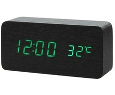 Elektroninis laikrodis su termometru ir higrometru, 15x7x4 cm