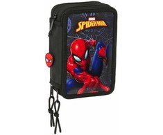 Safta Mokyklinis penalas su priedais Spider-Man Attack Juoda 12,5 x 19,5 x 5,5 cm 37 Dalys
