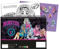 „Monster High Crew“ A/4 spiralinė eskizų knygelė su 40 puslapių ir lipdukais
