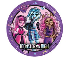 Vienkartinės lėkštutės Monster High 23cm, 8 vnt.