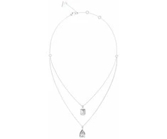 Guess Plieninis dvigubas vėrinys su kubiniu cirkoniu 4G Light JUBN05242JWRHT/U