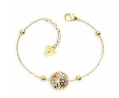 Guess Šiuolaikinė paauksuota 4G logotipo apyrankė JUBB01394JWYG