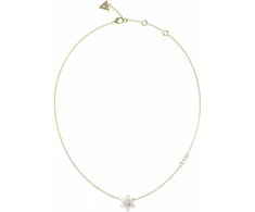 Guess Beautiful paauksuotas Baltas Lotus Flower karoliai JUBN04136JWYGWHT/U