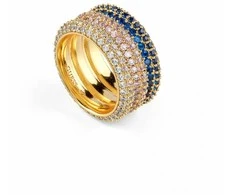 Moteriški žiedas Guess JUBR05140JWYGBL56 16 Auksinis Mėlyna