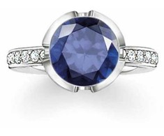 Biżuteria THOMAS SABO 037-050-32-54. Pierścionek, Kolor mėlyna sidabrinė. Kobieta.