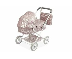 Arias lėlių vežimėlis rožinis, 55 cm, sulankstomas, su rankine, vaikams