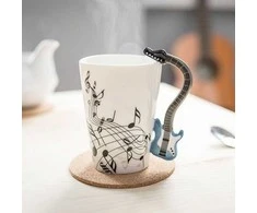Muzikinis puodelis - MĖLYNA GITARA