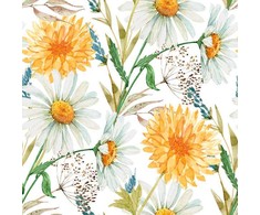 Nagų servetėlės su laukinių gėlių motyvais, 20 vnt., 33x33 cm