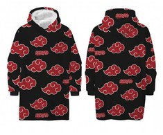 Naruto Akatsuki užmaunamas pamušalu išklotas šerpų vilnos, pončas