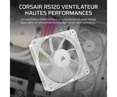 Corsair RS Series 120, PWM korpuso ventiliatorius – 120mm, baltos spalvos