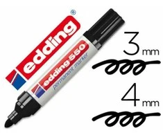 Permanentinis žymeklis Edding 550, apvaliu galiuku, 3-4mm, juodos spalvos