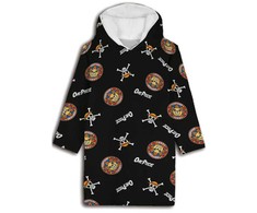 „One Piece Pirate“ pliušinis, vilnos pledas suaugusiems, pončas