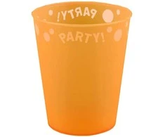 Orange „Party Oranžinis“ mikro plastiko puodelis, 250 ml
