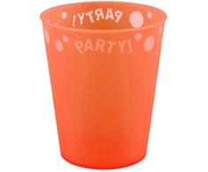 Orange „Party Oranžinis“ mikro plastiko puodelis, 250 ml