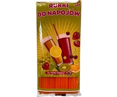 Oranžinės spalvos plastikiniai šiaudeliai, 50 vnt.