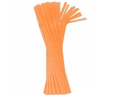 Oranžinės spalvos plastikiniai šiaudeliai, 50 vnt.