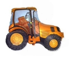 Oranžinis folijos balionas „Tractor“ 36 cm (WP)