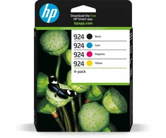 Hewlett Packard (HP) Originalios HP 924 CMYK rašalo kasetės 4 pakuotės