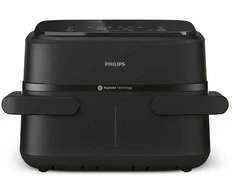 „Philips 1000“ serijos NA150/00 gruzdintuvė, dviguba, 7,1 l, 2450 W, karšto oro gruzdintuvė, Juodas