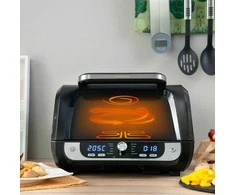 Oro gruzdintuvė su grotelėmis, priedais ir receptų knyga InnovaGoods Fryinn 12-in-1 6000 Juoda Plienas 3400 W 6 L