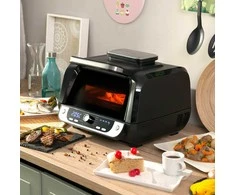 Oro gruzdintuvė su grotelėmis, priedais ir receptų knyga InnovaGoods Fryinn 12-in-1 6000 Juoda Plienas 3400 W 6 L