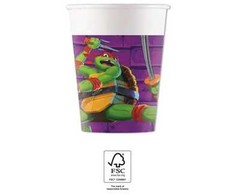 Paauglių mutantų nindzių vėžlių violetiniai popieriniai puodeliai, 8 vnt., 200 ml, FSC